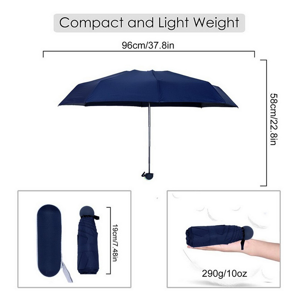 Mini paraguas de viaje pequeño para bolso con funda, protección UV  compacta, sombrilla ligera y portátil, paraguas de sol y lluvia al aire  libre para