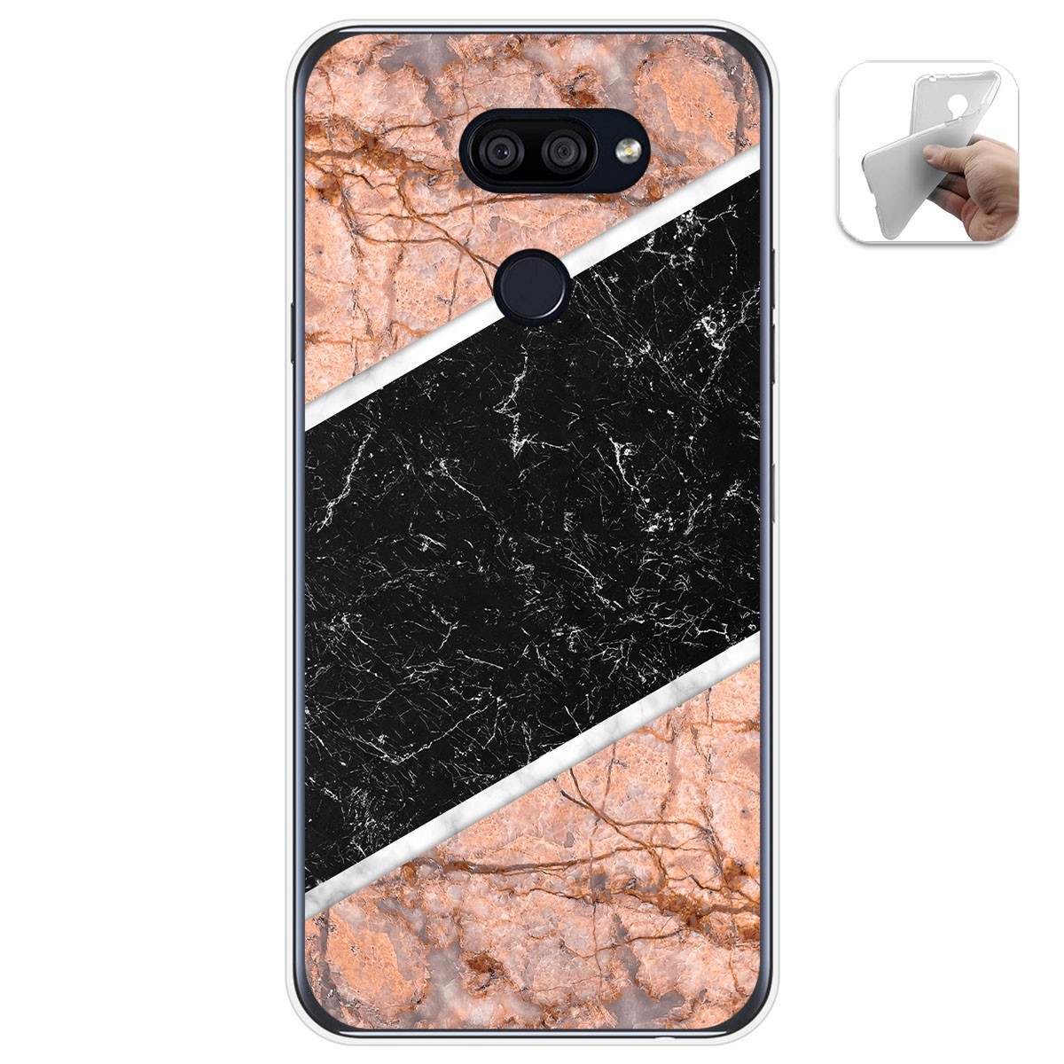 Tumundosmartphone Funda Gel Tpu para Lg K40S diseño Mármol 07 Dibujos