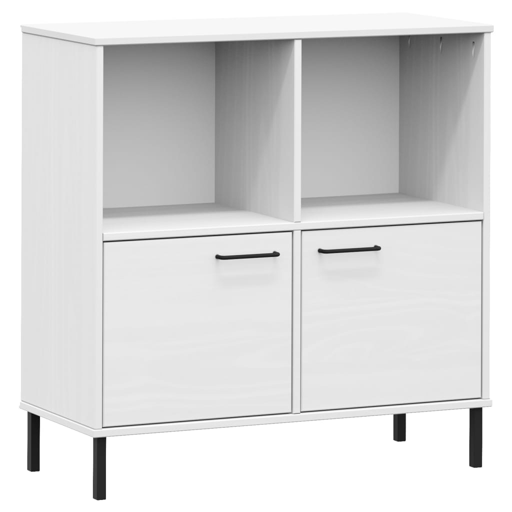 Vidaxl Estantería Librería OSLO Madera Maciza 90x35x90,5 Cm - Marrón, Gris, Blanco