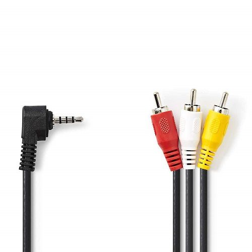 Cable de Video AV Jack 3.5 Macho a Macho | Cable AV para videocámara | Compatible con Sony TV, TCL TV | 1.50 Metros