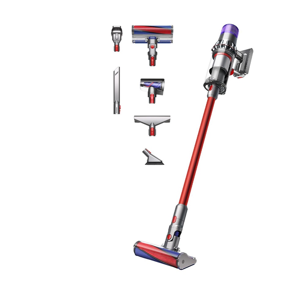 Aspiradora sin cables Dyson V11™ Fluffy (Níquel/Rojo) Optimiza de manera inteligente la limpieza y la autonomía. Hasta 60 minutos de autonomía en modo Eco
