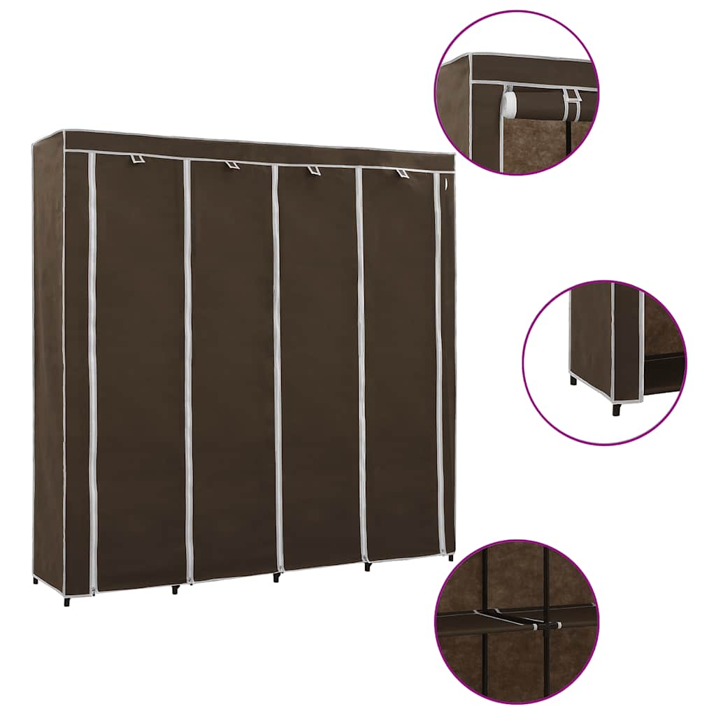 vidaXL Armario con 4 compartimentos 175x45x170 cm en color Gris/Marrón/Negro y más | almacenamiento funcional diseño moderno para baño dormitorio sala
