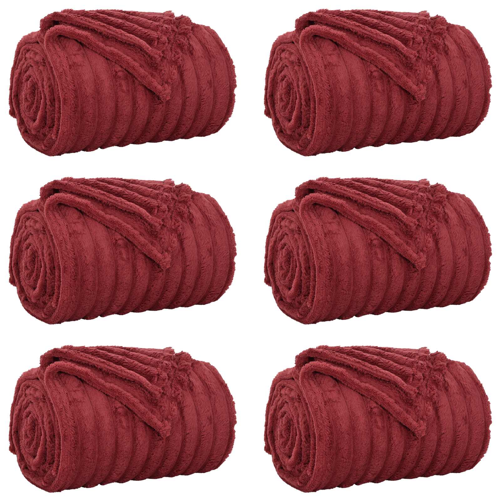 vidaXL Mantitas de Sofá 6 pcs Rojo Burdeos 150 x 130 cm Lana