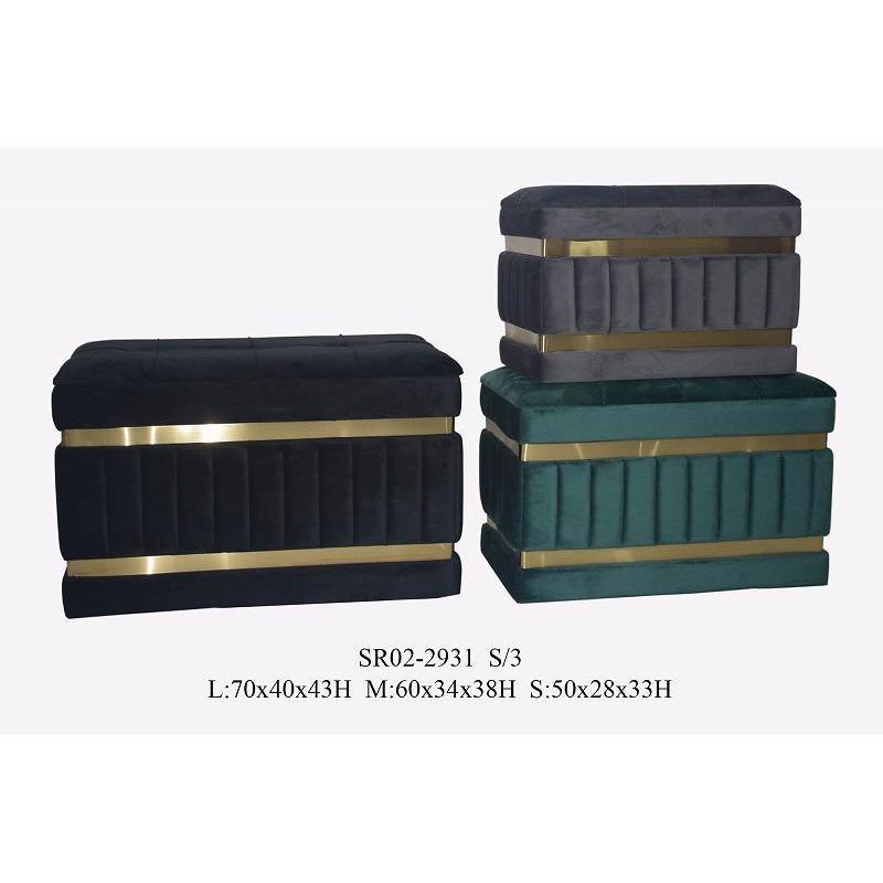 Descalzadora Set 3 Poliester Mdf 70X40X43 - Fijalo - El mejor complemento para tu hogar.