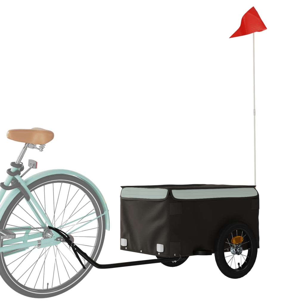 vidaXL Remolque para Bicicleta de Carga Carrito para Bici Hierro 30 kg Color Negro,  Amarillo,  Azul y mas