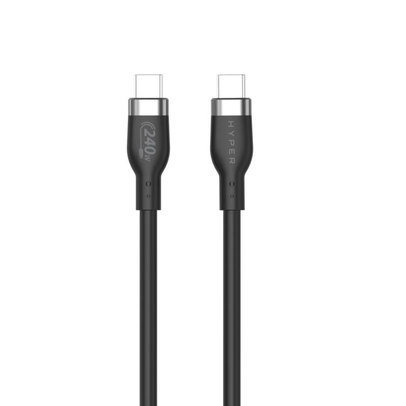 Cable de carga Hyper® de silicona USB-C a USB-C de 1 m (240 W, negro)