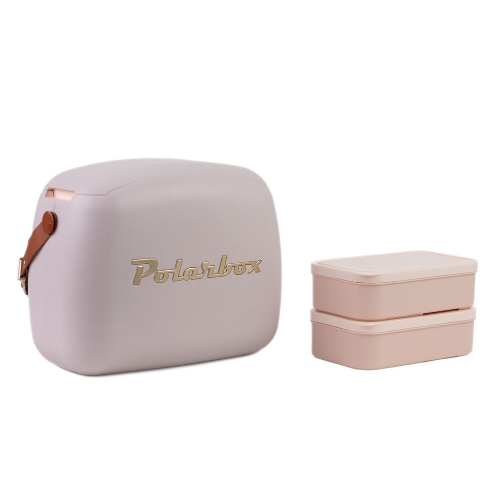 Nevera CoolerBag 6L Perla Gold con Asa Marrón Polarbox