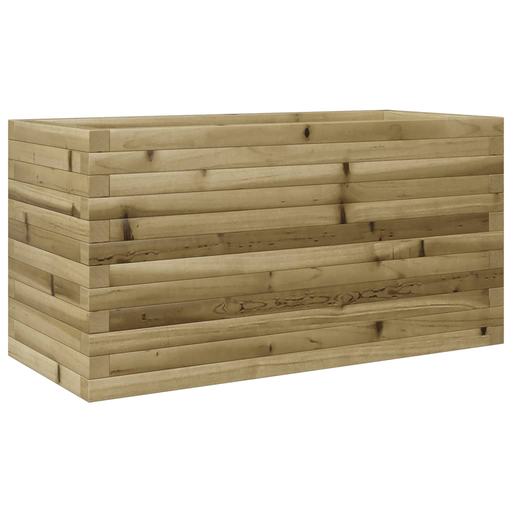 vidaXL Jardinera madera maciza de abeto 90x40x45,5 cm Color Pino natural,  Blanco,  Marrón cera y mas