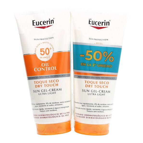 EUCERIN  DUPLO SUN GEL CREMA TOQUE SECO OIL CONTROL FPS50+ (2X200ML)