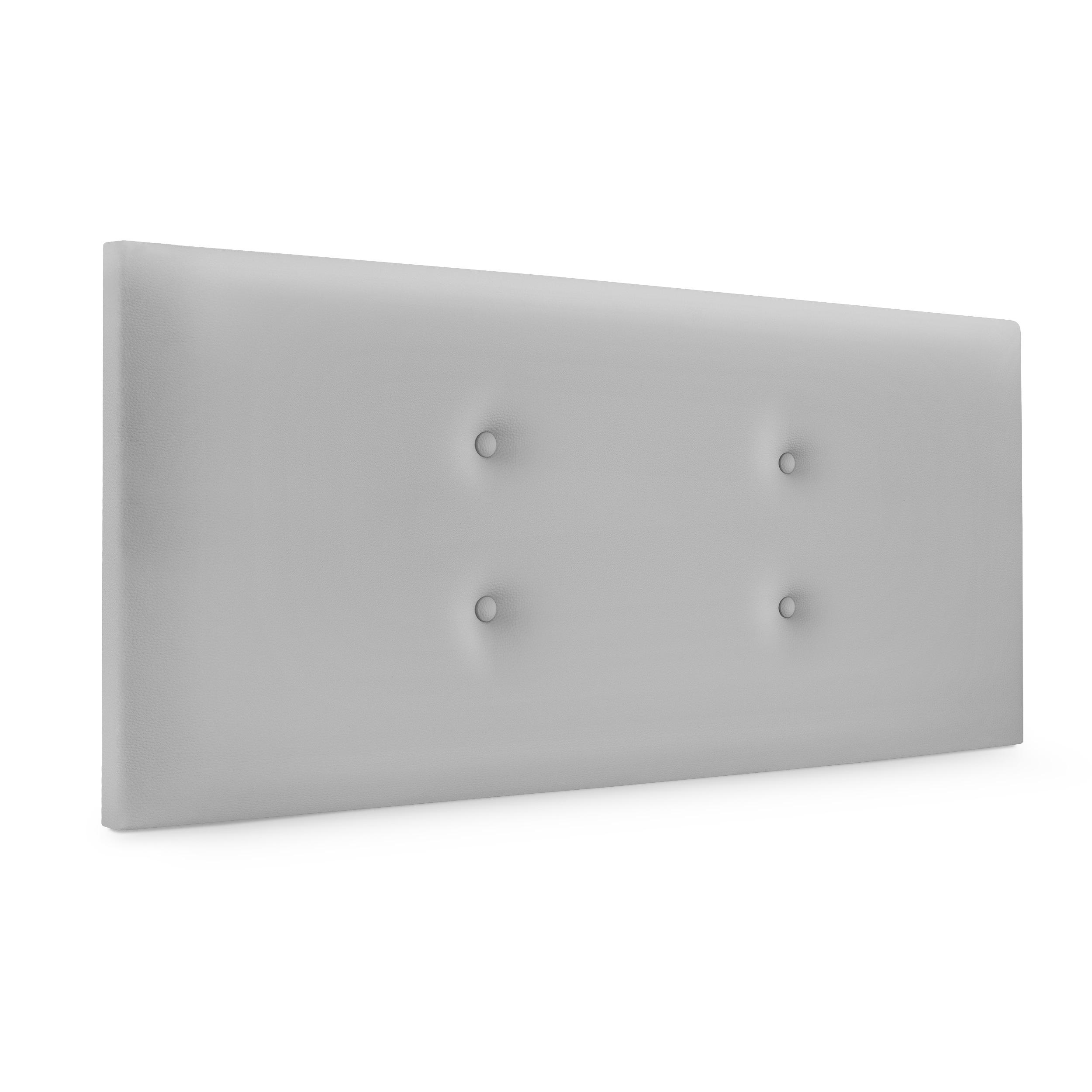 DHOME Cabecero de Polipiel o Tela Acualine con 2 Hileras de Botones Colores Cabezal Tapizado Cama Lujo (Gris Claro Polipiel)