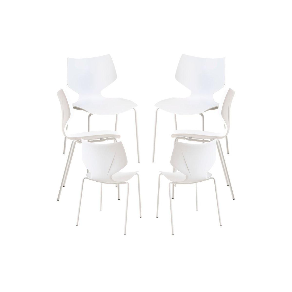 Regalos Miguel - Packs Sillas Comedor - Pack 6 Sillas Plecy - Blanco