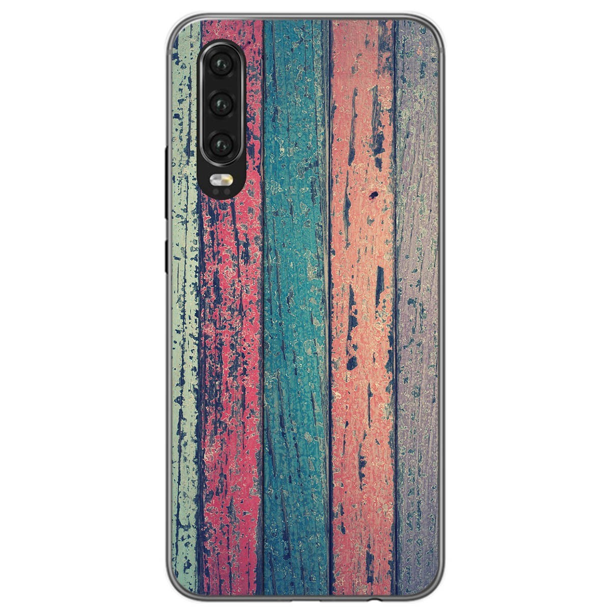Tumundosmartphone Funda Gel Tpu para Huawei P30 diseño Madera 10 Dibujos