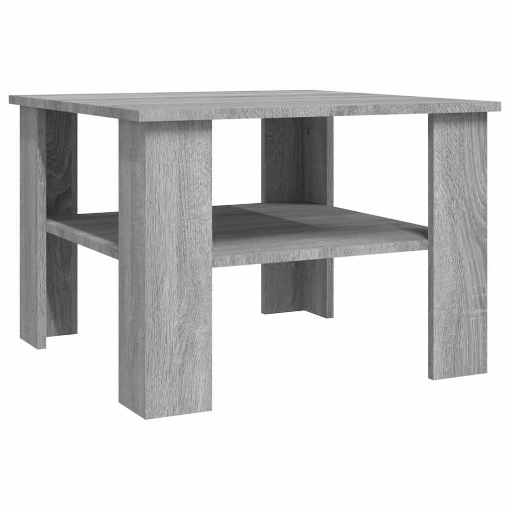 vidaXL Mesa de centro de madera contrachapada gris Sonoma 60x60x42 cm