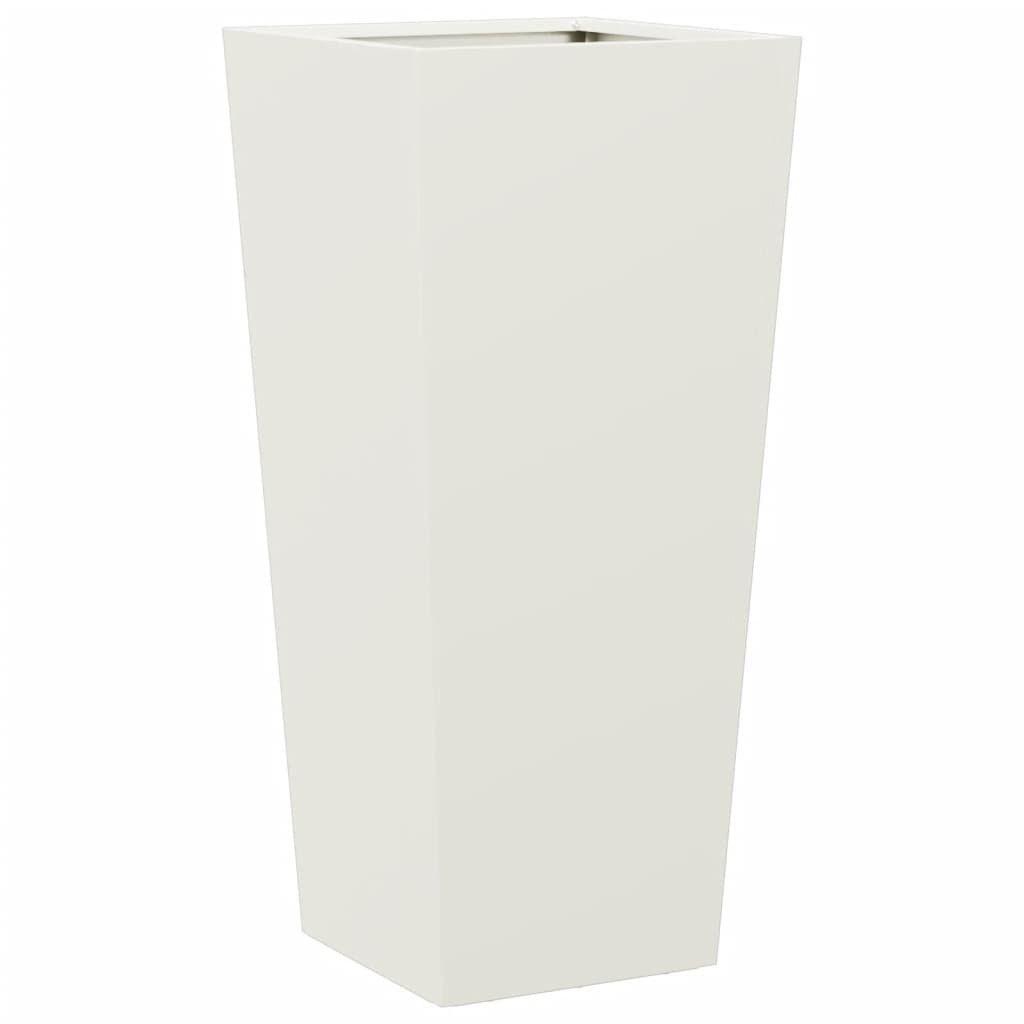 vidaXL Jardinera acero blanca 35x35x75 cm en color Acero/Blanco/Acero Inoxidable/Gris Claro/Acero/Verde y más