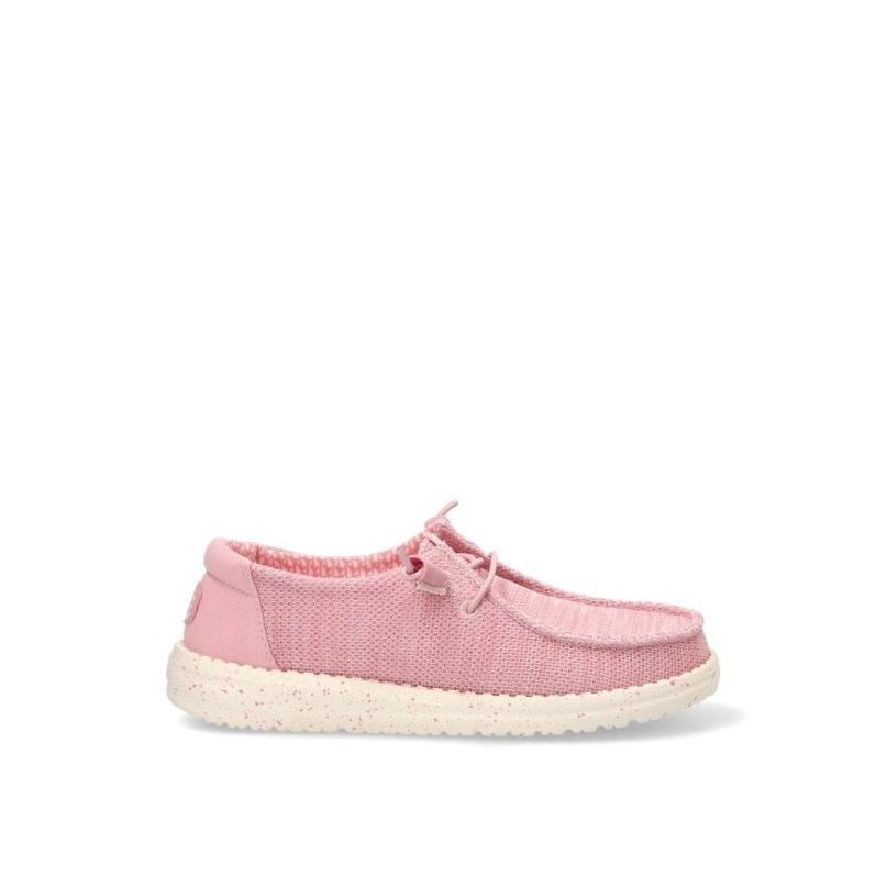 Nautico Kiova Mocasin Dude - Mujer - Suela Plana - Modelo Wendy Strech Mesh - Color Rosa