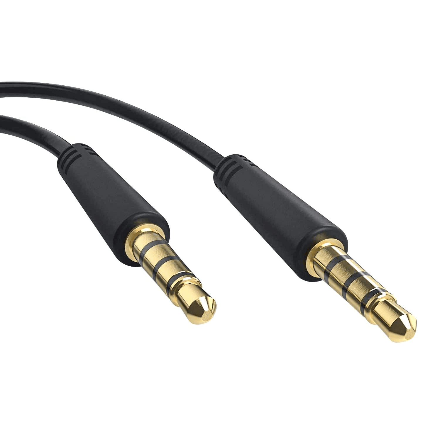 CABLEPELADO Cable alargador Jack 3.5 mm TRRS 4 Pines | Macho a Macho | Compatible con Auxiliar para Radio de Coche, Cascos, PS5, Xbox, Reproductor DVD, Altavoz,PC,TV | Negro | 2 Metros
