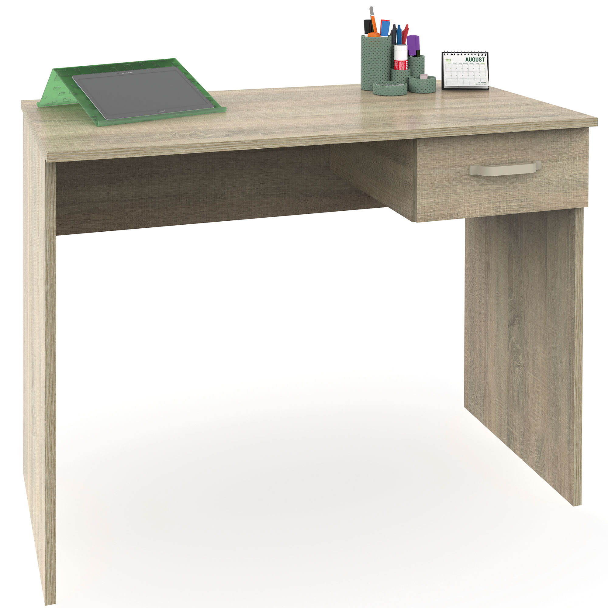 Briebe Prakt Mesa Escritorio Ordenador 75x90x50cm, 1 Cajón Almacenamiento, Oficina, Habitación Juvenil, Desk, , Madera
