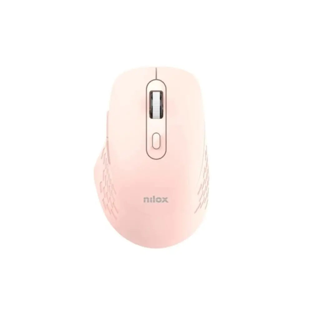 Ratón Nilox Dual Wireless Bluetooth USB 1600 DPI Rosa 6 Botones Silencioso