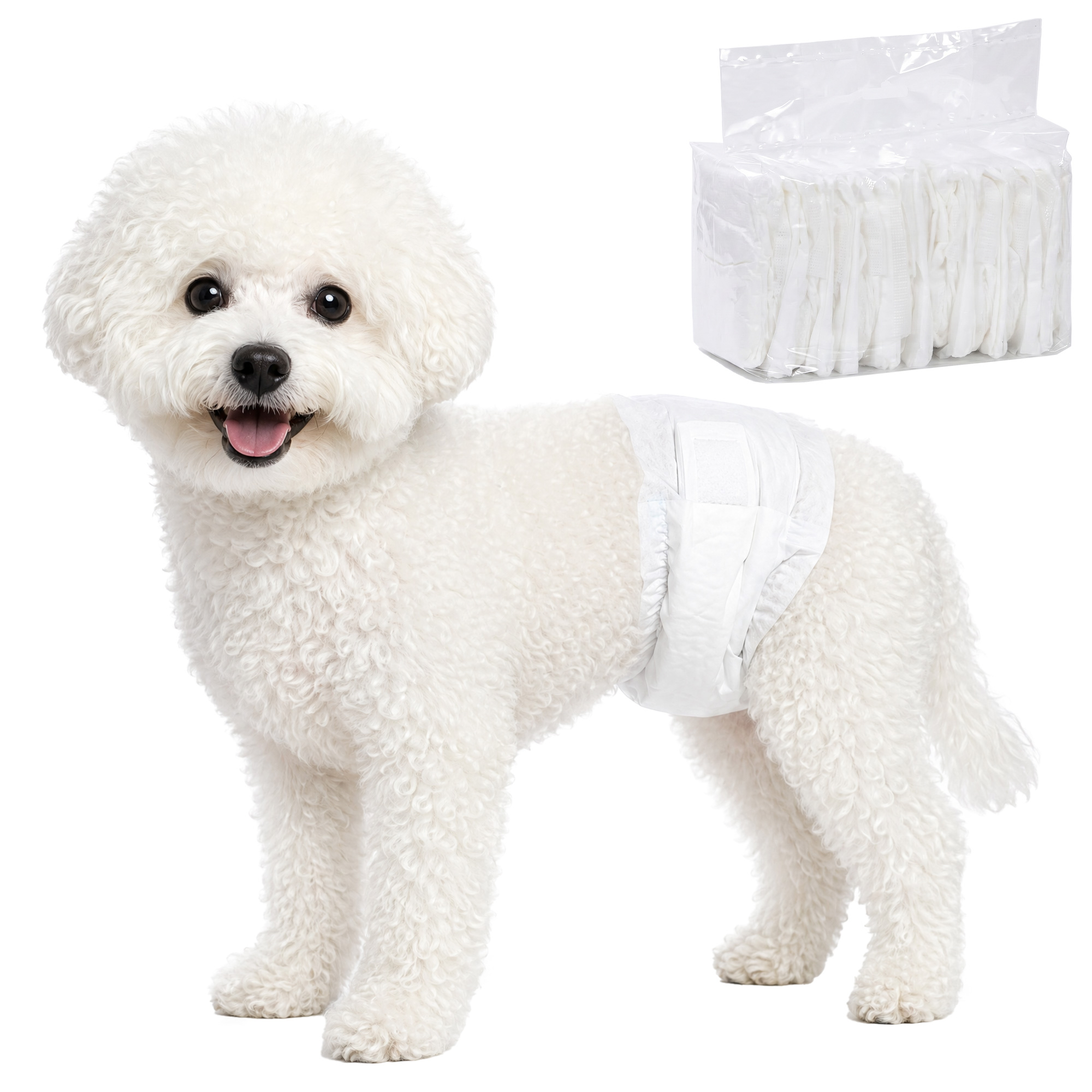 PawHut Pañales Desechables para Perros Machos, 48 Unidades, Súper Absorbentes, Antifugas, Pañales Sanitarios para Cachorros, Talla M, 45-64 cm de Cintura