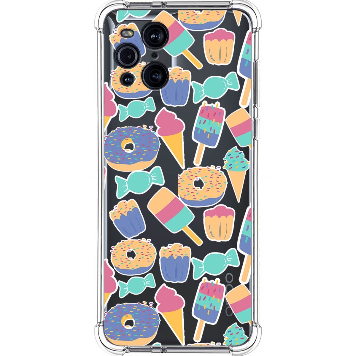 Tumundosmartphone Funda Silicona Antigolpes para Oppo Find X3 Pro 5G diseño Dulces 02 Dibujos