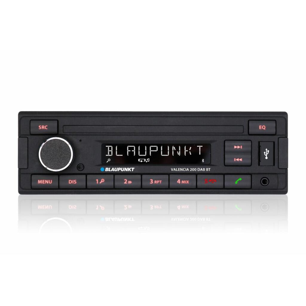 BLAUPUNKT VALENCIA 200 DAB BT Autorradio 1DIN con sintonizador DAB+ y RDS, Bluetooth con función manos libres, USB/AUX
