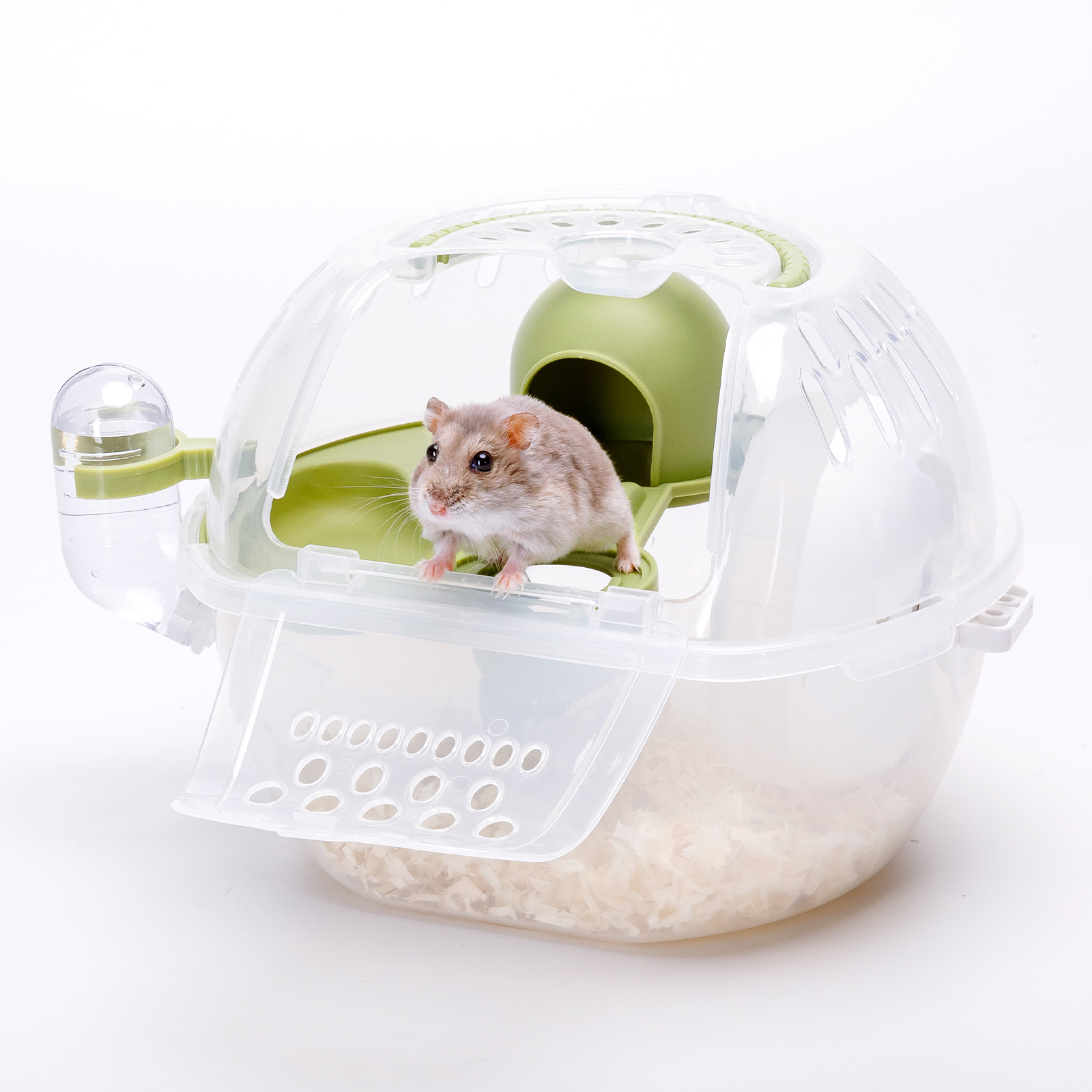 Nobleza Jaula para Transportar Animales Pequeños, Jaulas Portadores de Hámster Portátiles, Transporte Contenedor para Conejos, Trasportín Rejillas de ventilación (L27*W20.5*H17CM)
