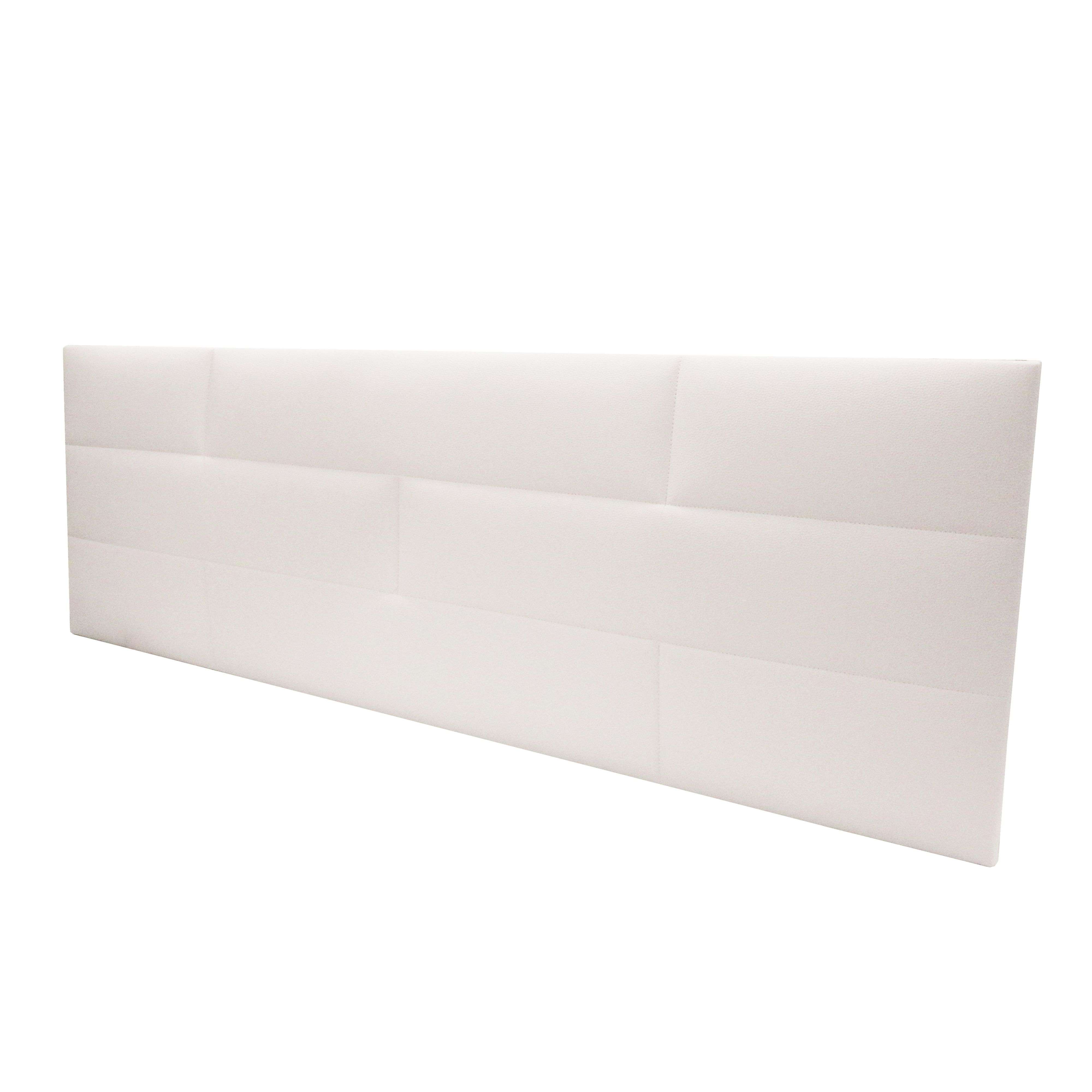 Miroytengo Cabecero Doble Cube Tapizado Ladrillo Habitación Principal Color Blanco 166x54x3 cm