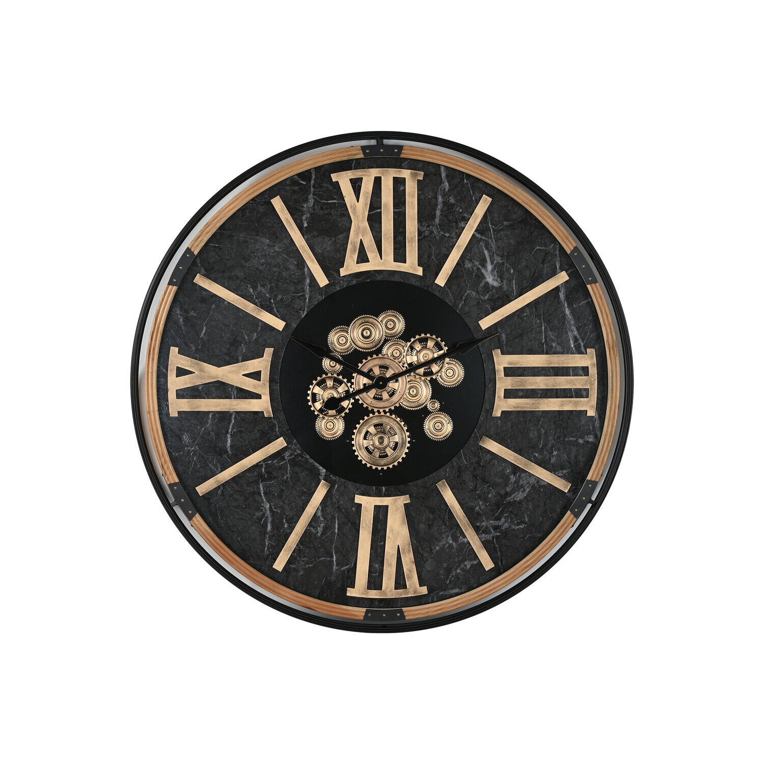 Reloj pared metal cristal 127x9x127 negro , El mejor complemento para tu hogar.
