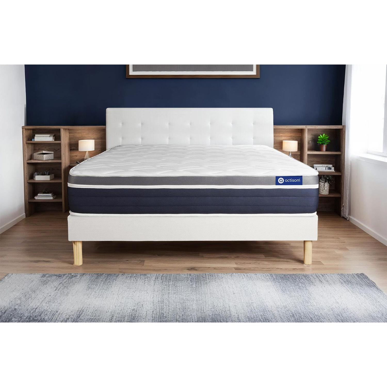 Pack colchón Actimemo confort 120x190cm + Somier multiláminas, espuma viscoelástica, 7 zonas de confort