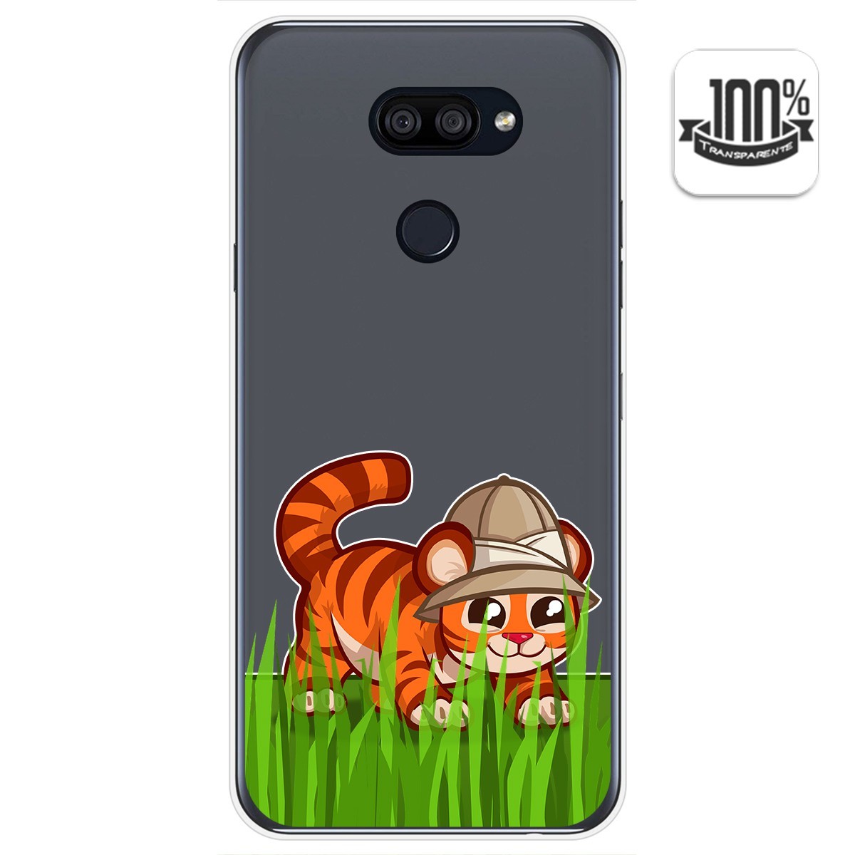Tumundosmartphone Funda Gel Transparente para Lg K40S diseño Tigre Dibujos