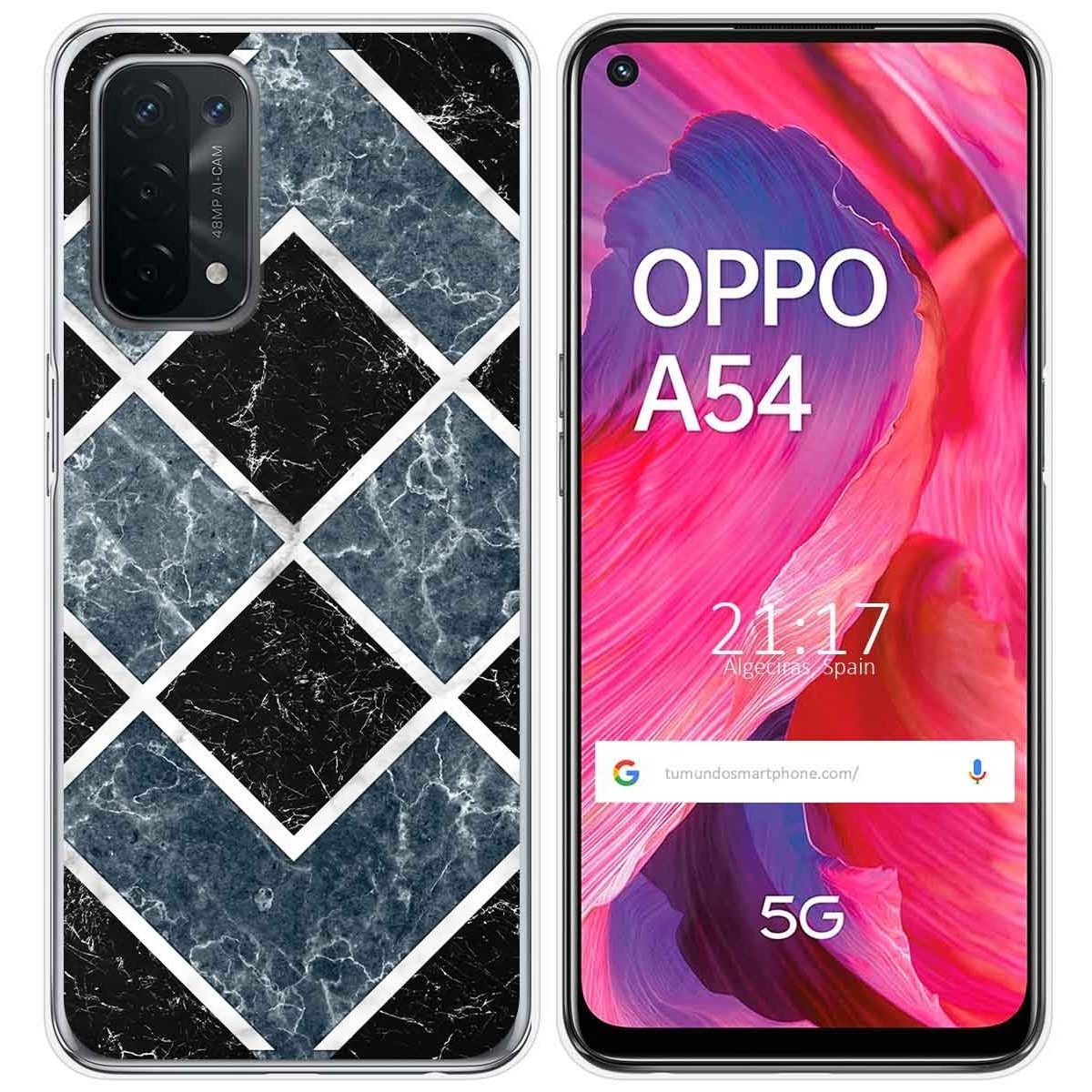 Tumundosmartphone Funda Gel Tpu para Oppo A54 5G / A74 5G diseño Mármol 06 Dibujos