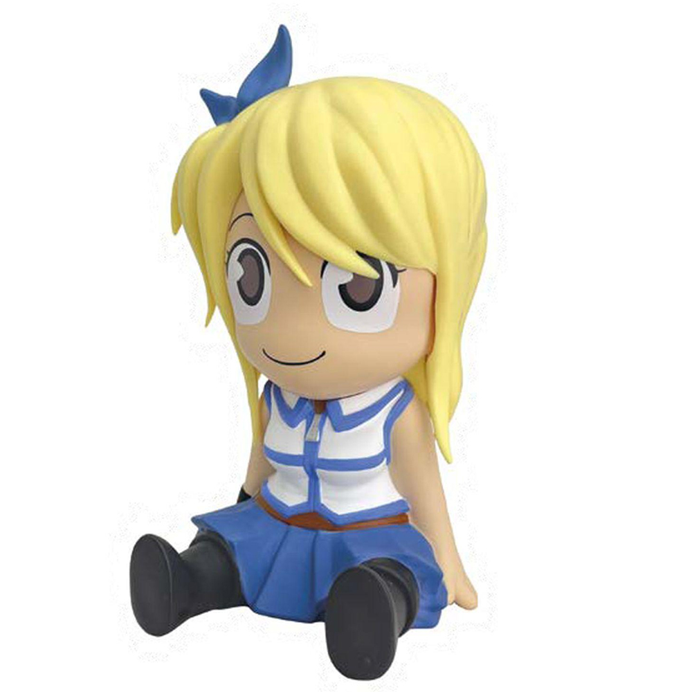 NATSU ,LUCY,GRIEY,HAPPY HUCHA FAIRY TAIL TIRELIRE 18CM -PLASTOY