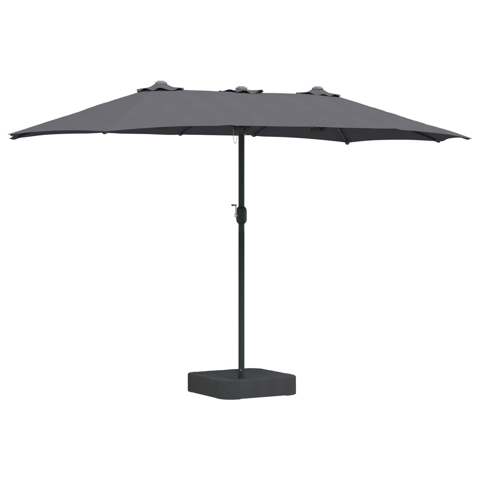 vidaXL Sombrilla de jardín Antracita 385 x 209 x 244 cm Poliéster