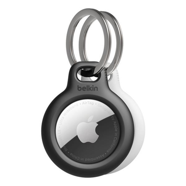 Secure Holder Keyring Airtag Bk Wh