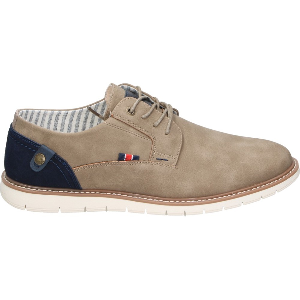 REFRESH | Zapatos Casual Refresh para Hombre – Zapato Estiloso en Color Taupe – Zapatos con Cordones – Cómodos y Versátiles – Combinables – Vegan – Modelo 175538