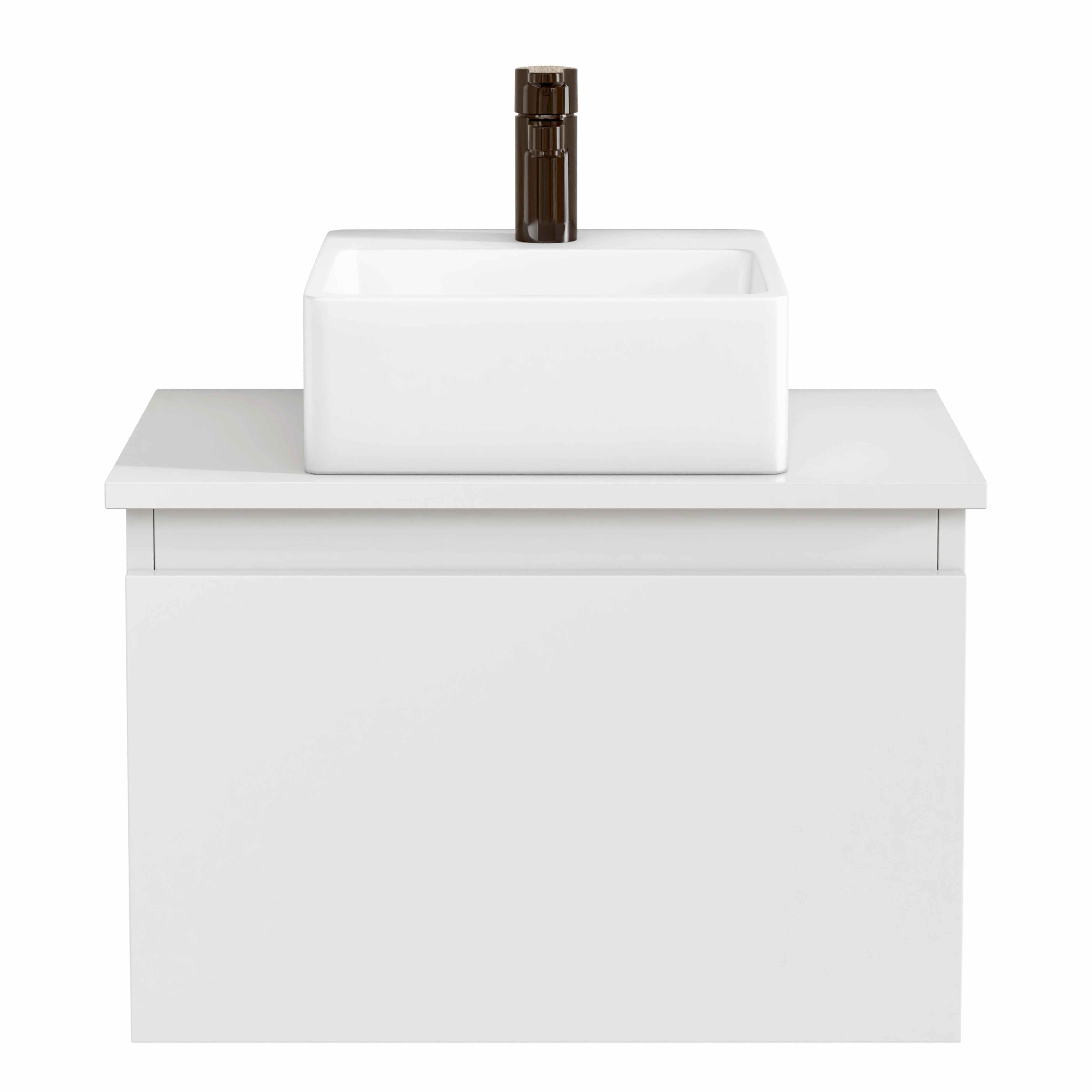 BELLOBATH - Mueble de baño suspendido con lavabo de cerámica, Mueble con puerta abatible, 50 x 32 x 30 cm