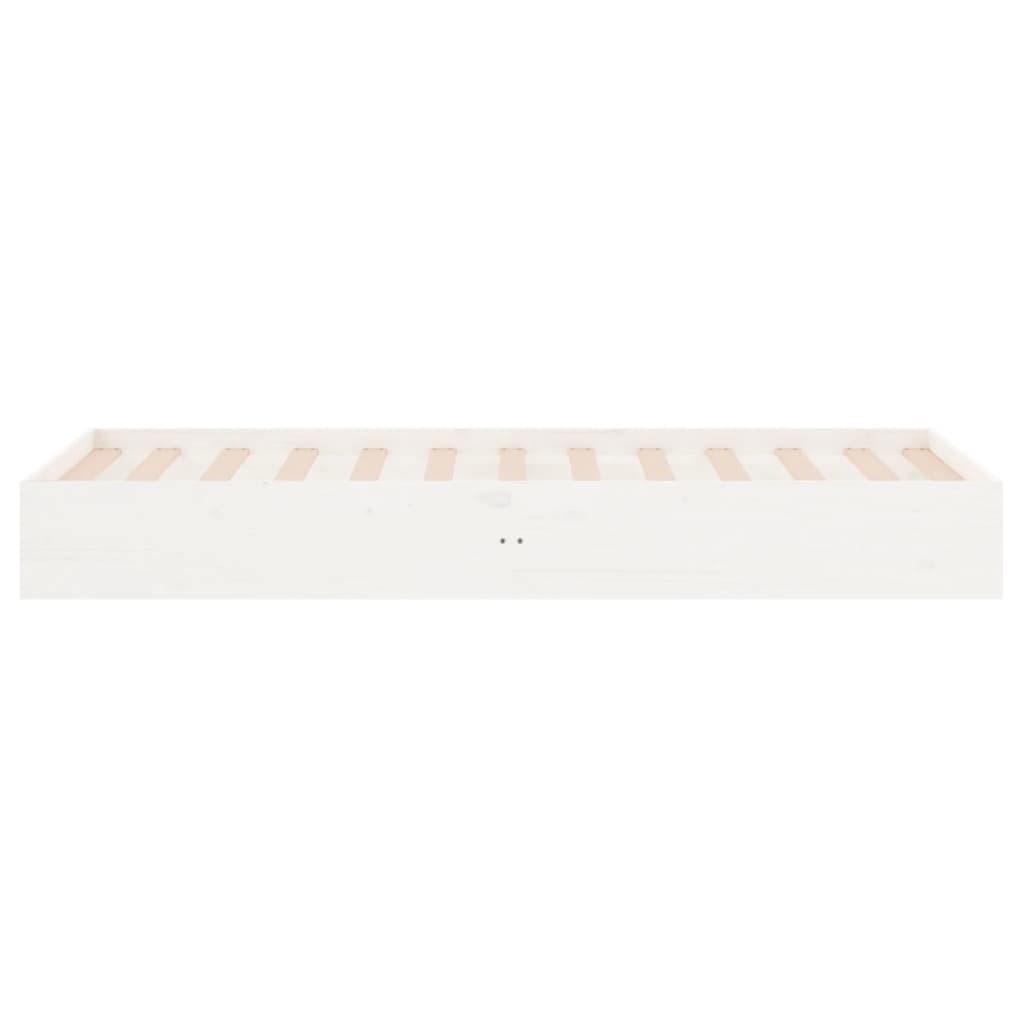 vidaXL Estructura de cama individual madera maciza blanco 90x190 cm