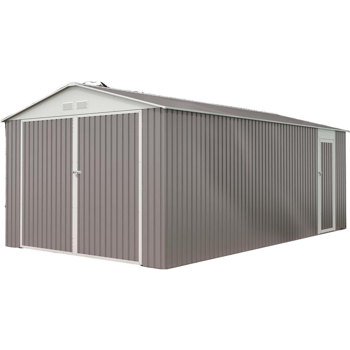 Habitat y Jardin - Garaje en metal "Nevada" con puerta abatible - 18,56 m²