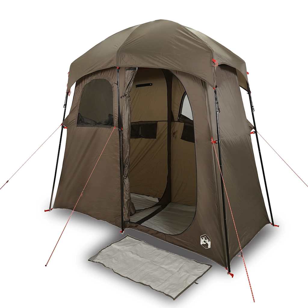vidaXL Tienda de ducha para 2 personas impermeable marrón