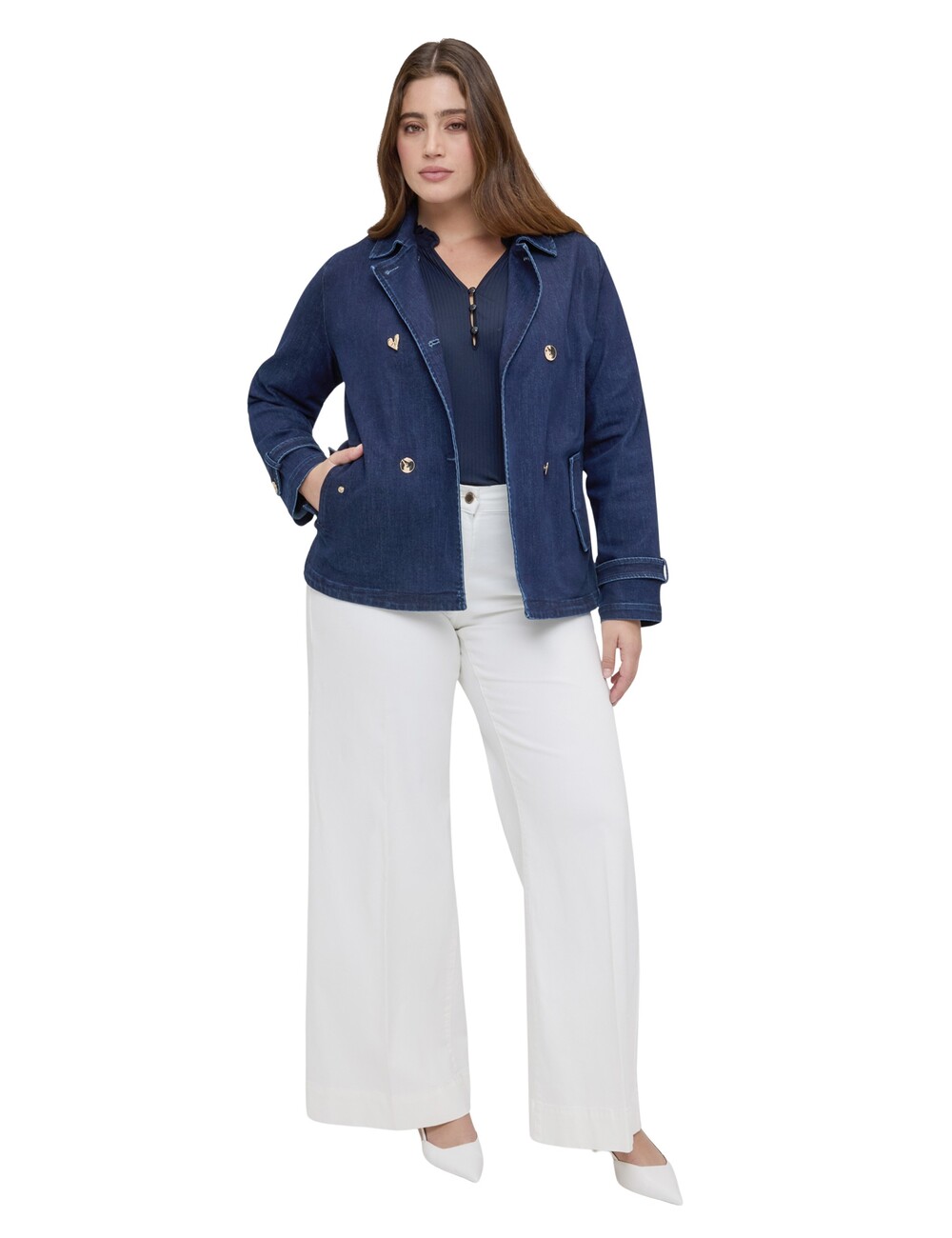 Fiorella Rubino - Chaqueta de denim cruzada