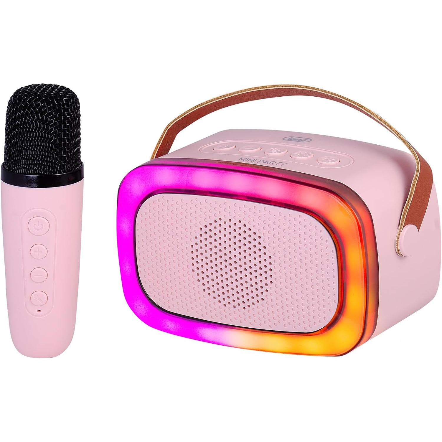 Trevi XR 8A01 MINIPARTY Altavoz portátil Bluetooht Amplificado Karaoke 10W - Reproductor de archivos Mp3 integrado por entradas USB, Micro SD y AUX-IN