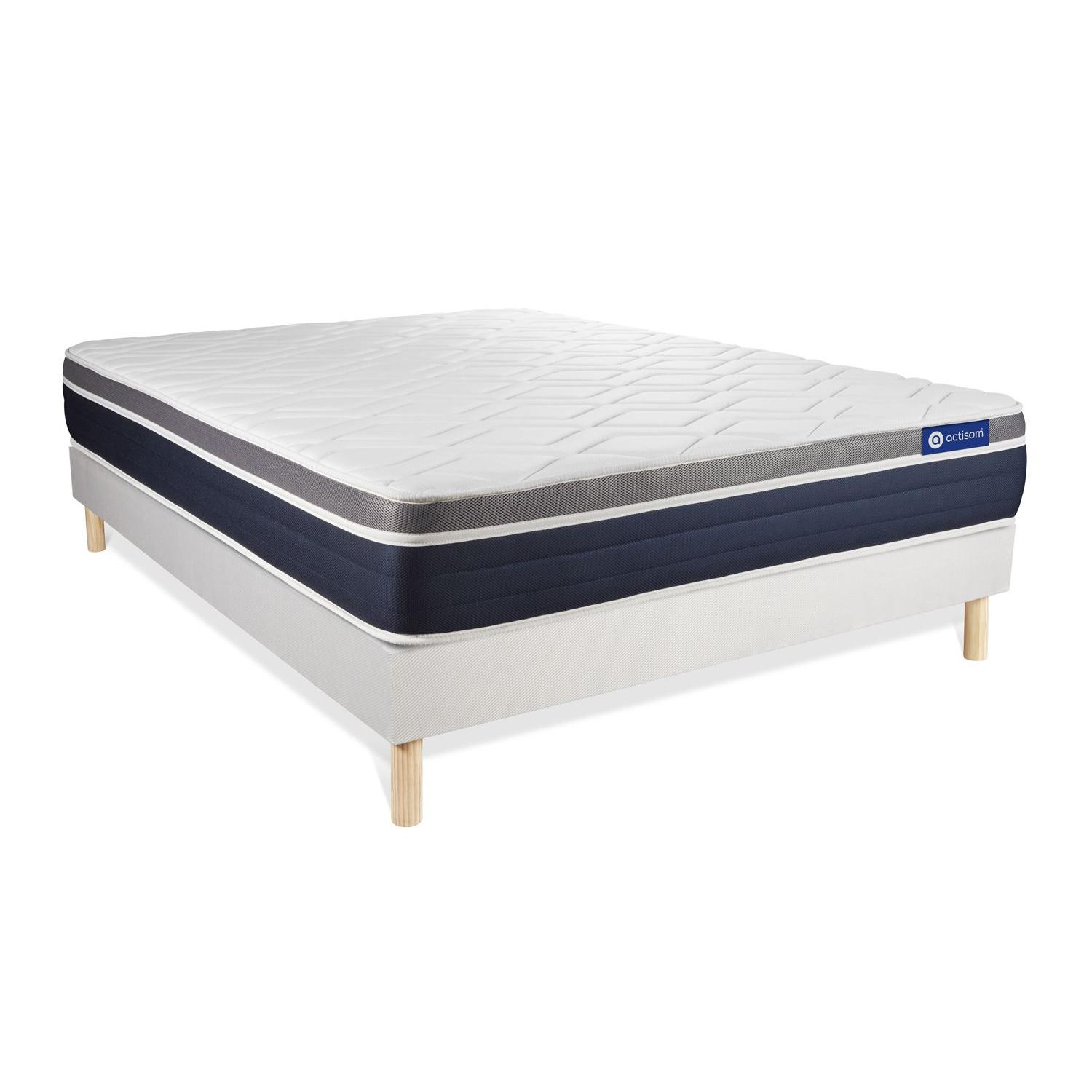 Pack colchón Actimemo confort 120x200cm + Somier multiláminas, espuma viscoelástica, 7 zonas de confort