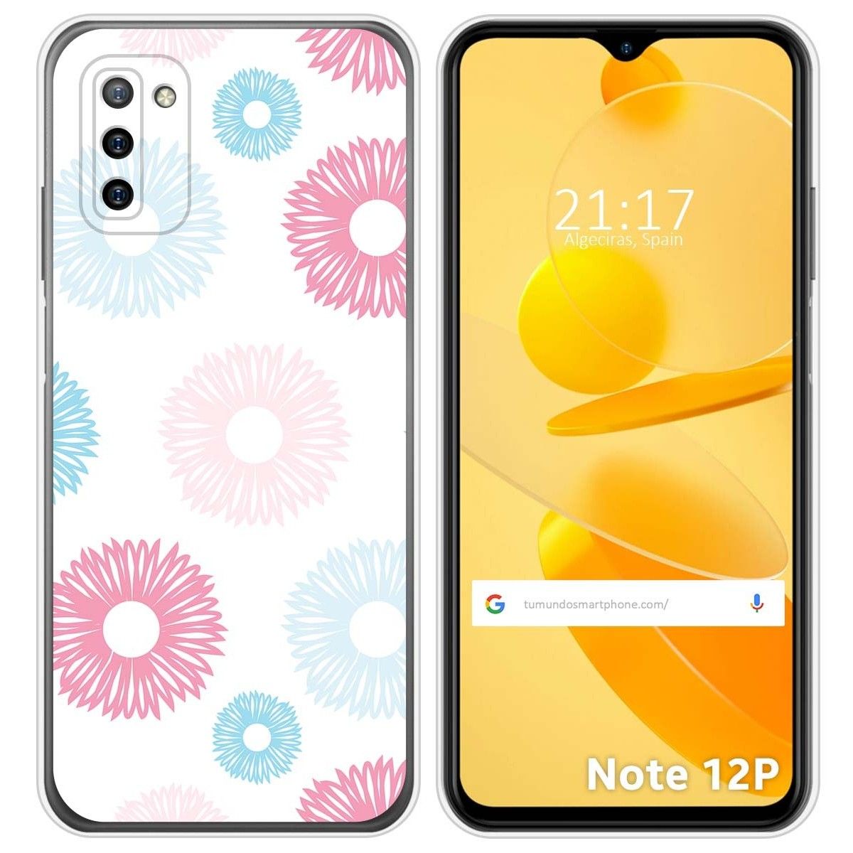Funda Silicona Transparente para Ulefone Note 12P diseño Flores 06 Dibujos