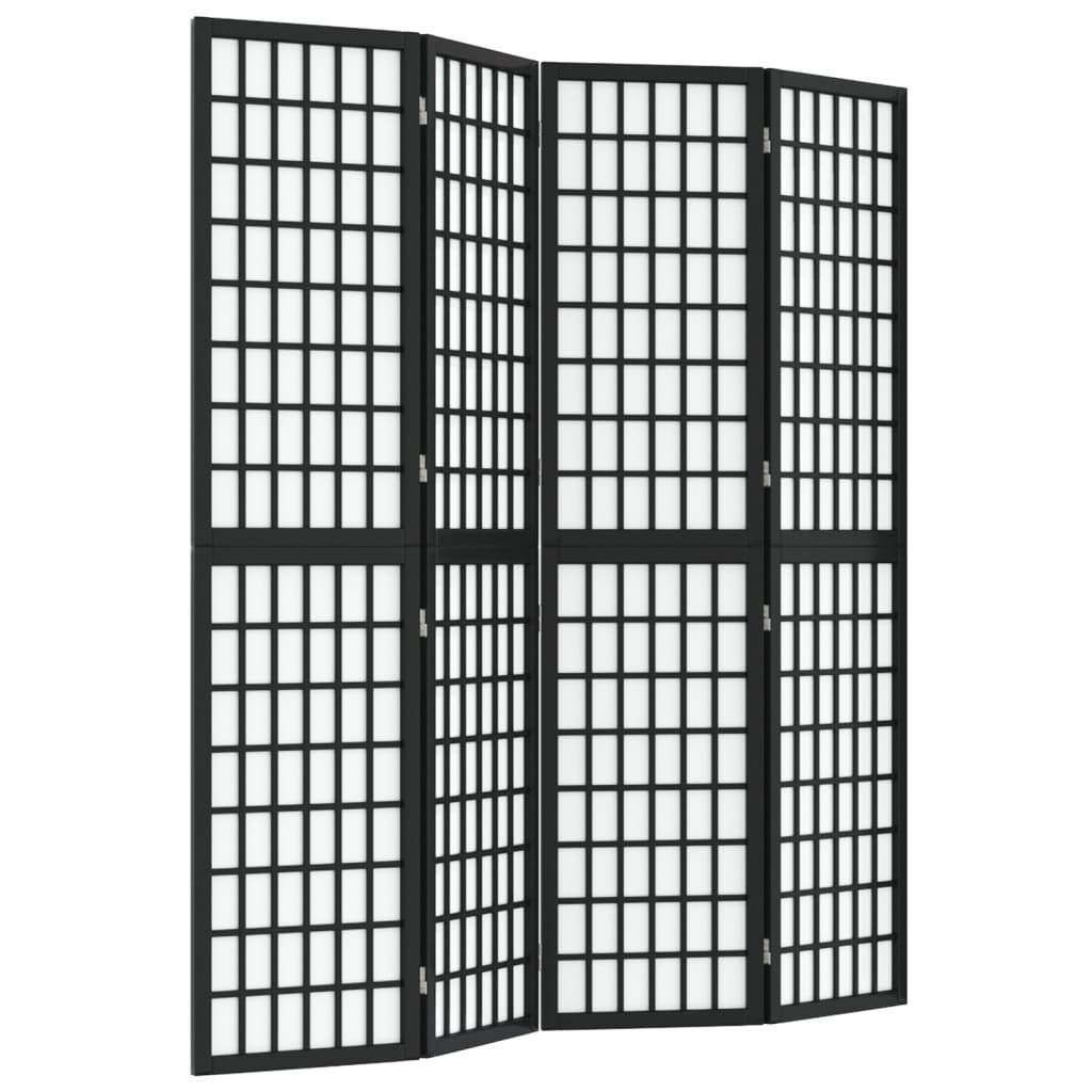 vidaXL Biombo plegable con 4 paneles estilo japonés 160x170 cm en color Blanco/Natural/Negro
