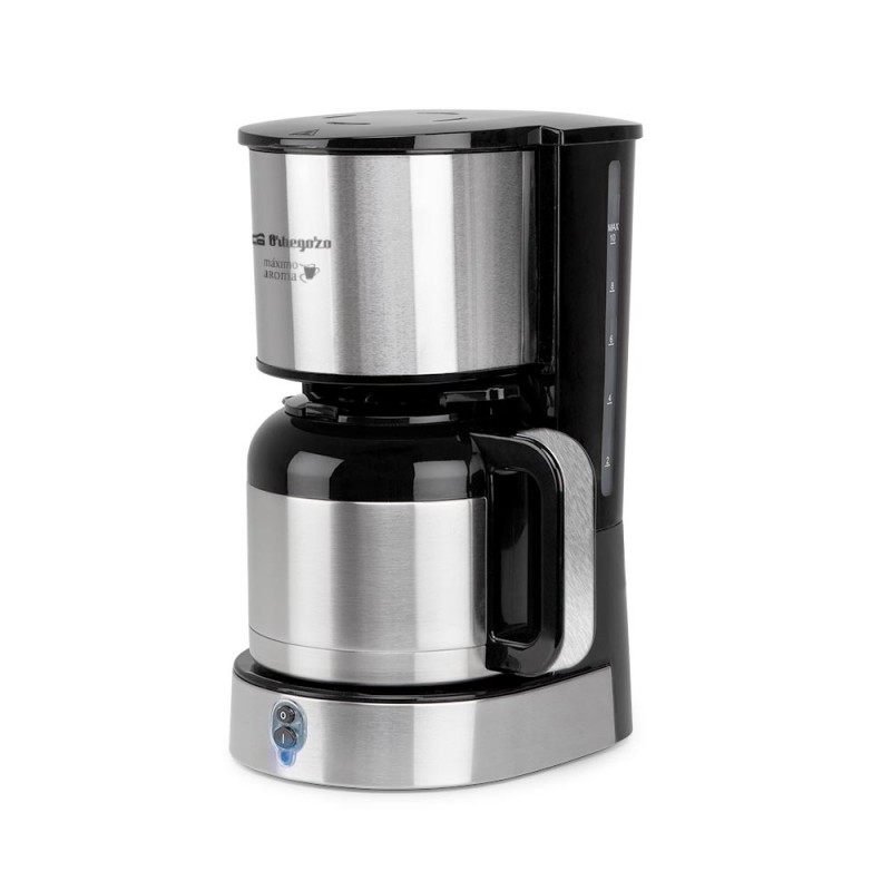 SUINGA Cafetera de Goteo 10-12 Tazas 800W Orbegozo | Maquina de Cafe 1 litro | Cafetera de Filtro Antigoteo con Jarra