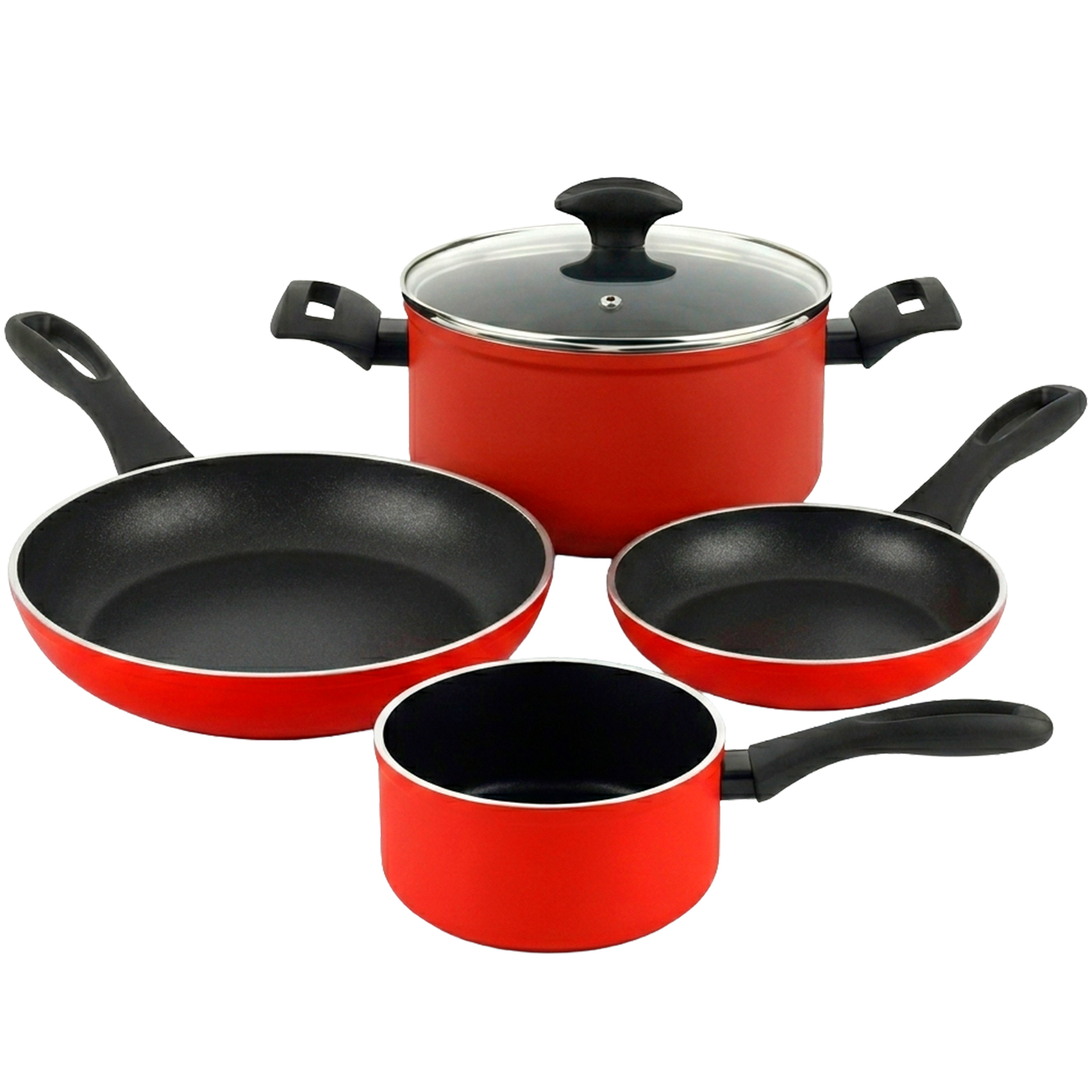 Fagor Maxima - Bateria de cocina, 5 Piezas incluye 1 Olla con Tapa, 2 Sartenes y un Cazo, Aluminio, Antiadherente Bicapa, Libre de PFOA, Induccion