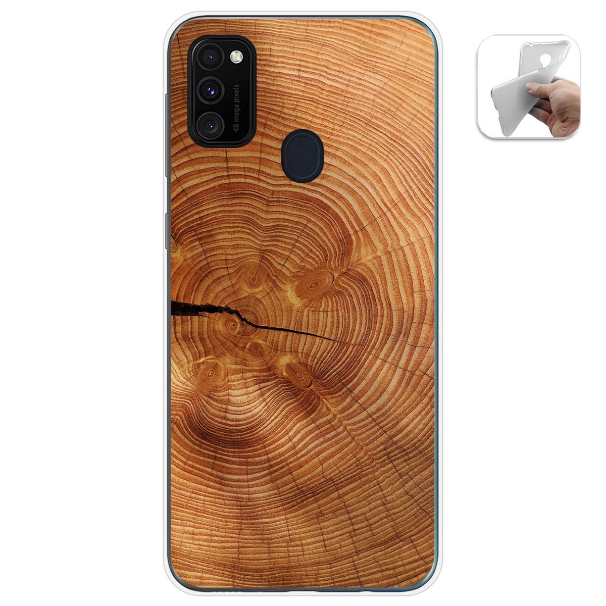 Tumundosmartphone Funda Gel Tpu para Samsung Galaxy M30s / M21 diseño Madera 04 Dibujos