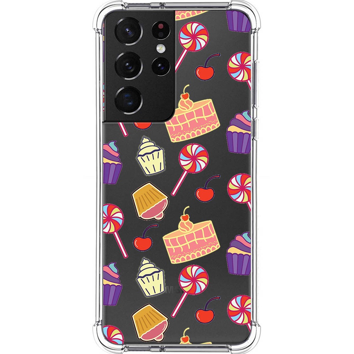Tumundosmartphone Funda Silicona Antigolpes para Samsung Galaxy S21 Ultra 5G diseño Dulces 01 Dibujos