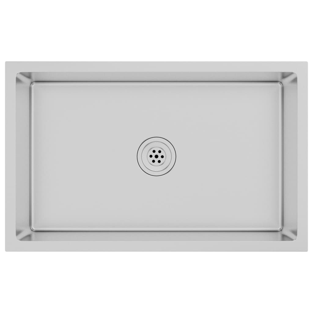 vidaXL Fregadero de Cocina Hecho a Mano de Acero Inoxidable Lavabo Color Plateado,  Negro, y mas