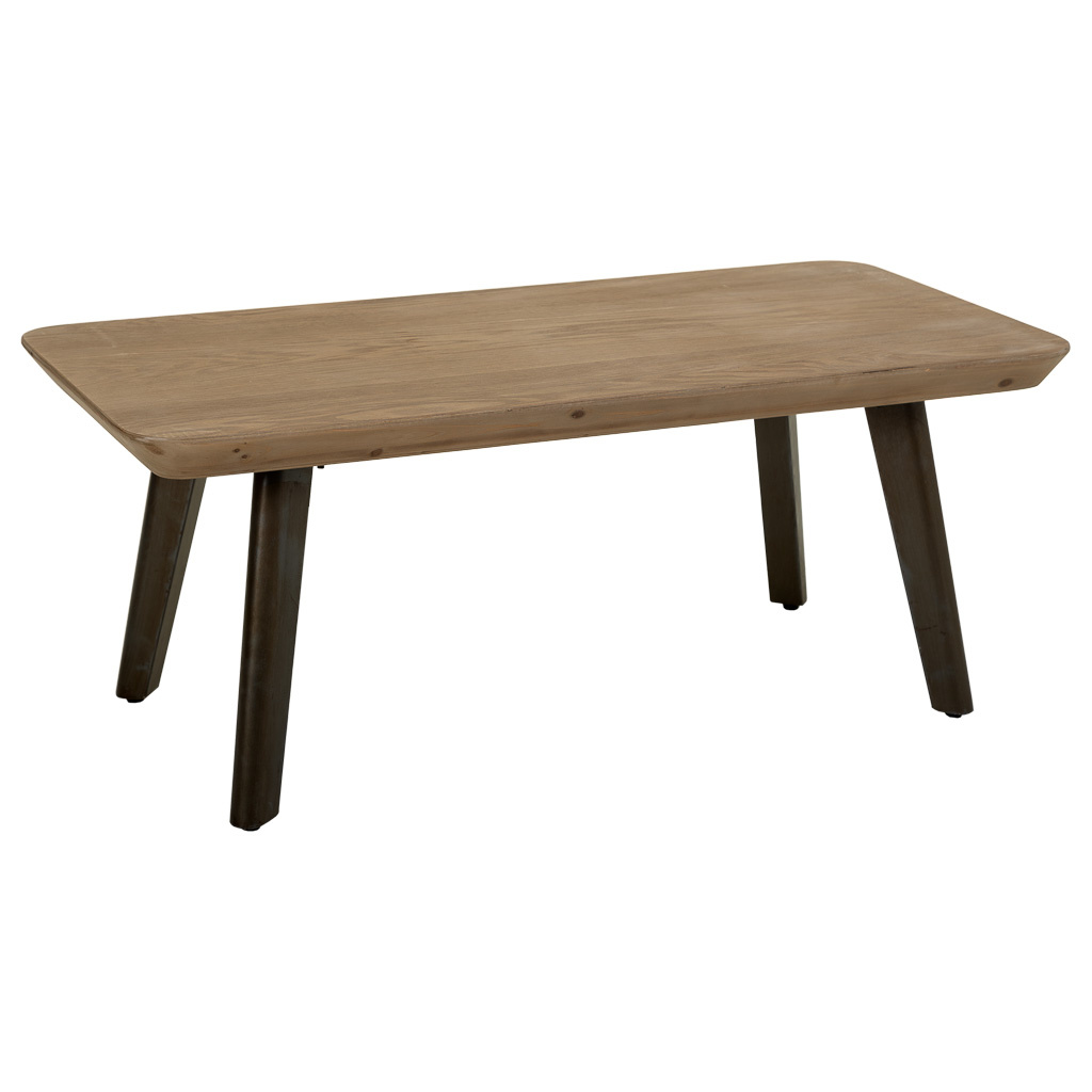 Wonderlust Deco - Mesa de centro de madera y metal marron 100x50x40 Marrón 100x50x40h cm